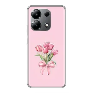 Чехол с розовым рисунком для Xiaomi Redmi Note 13 (4G) (Букет цветов)