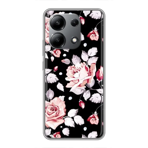 Чехол с принтом «Цветочки на черном» для Xiaomi Redmi Note 13 (4G) Чехол с принтом «Цветочки на черном» для Xiaomi Redmi Note 13 (4G)