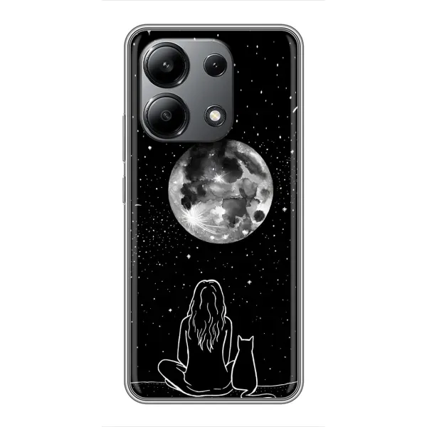 Чехол с принтом «Девушка с котом» для Xiaomi Redmi Note 13 (4G)