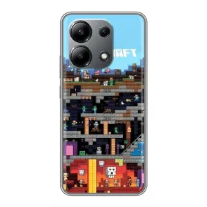 Чохол Майнкрафт на Xiaomi Redmi Note 13 (4G) (AlphaPrint) Minecraft (фон Minecraft)
