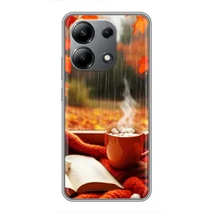 Чехол с уникальным дизайном «Осень с кофе» для Xiaomi Redmi Note 13 (4G) (Кофе и дождь)
