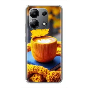 Чехол с уникальным дизайном «Осень с кофе» для Xiaomi Redmi Note 13 (4G) (Кофе на желтом пледе)