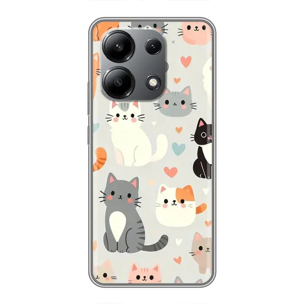 Чехол с принтом «Коллаж котов» для Xiaomi Redmi Note 13 (4G)
