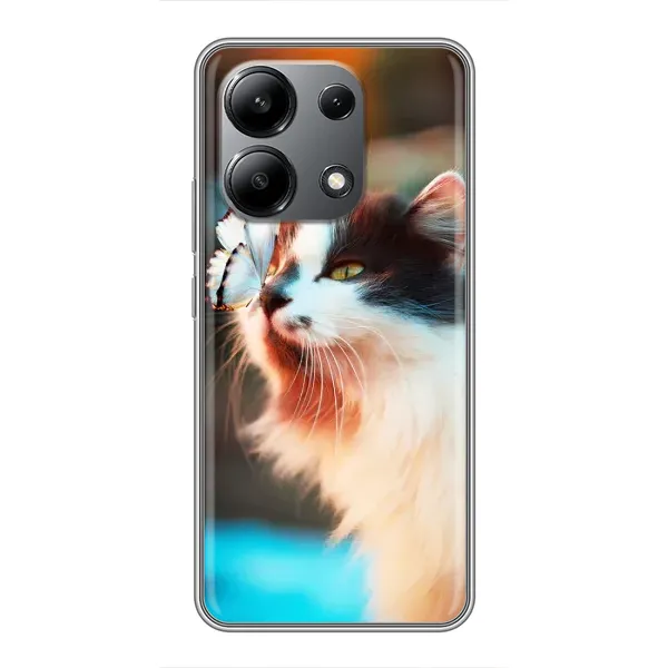 Чохол з принтом «Котик з метеликом» для Xiaomi Redmi Note 13 (4G)