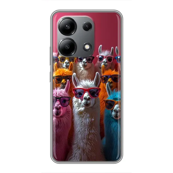 Чехол с принтом «Ламы в очках» для Xiaomi Redmi Note 13 (4G) Чехол с принтом «Ламы в очках» для Xiaomi Redmi Note 13 (4G)