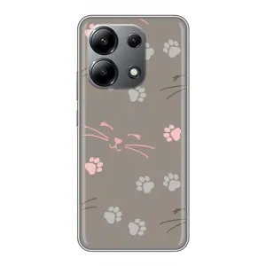 Чехол с рисунком кот на Xiaomi Redmi Note 13 (4G) (Лапы и усы)