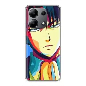 Чехлы Персонажи Аниме Наруто для Xiaomi Redmi Note 13 (4G) (AlphaPrint) (Леви Аккерман)