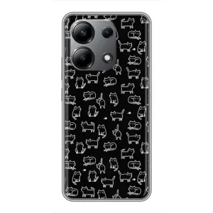 Чехол с принтом для Xiaomi Redmi Note 13 (4G) (AlphaPrint) Модные коты (Меленькие котики)