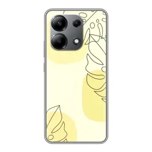 Силконовий чохол з принтом в квітах на Xiaomi Redmi Note 13 (4G) (Жовта монстера арт)