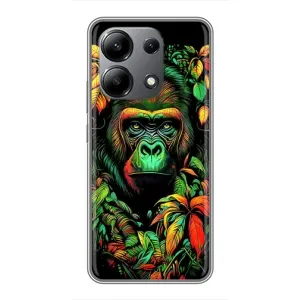 Чехол с Обезьянами Xiaomi Redmi Note 13 (4G) - (AlphaPrint) (Обезьяна в тропиках)