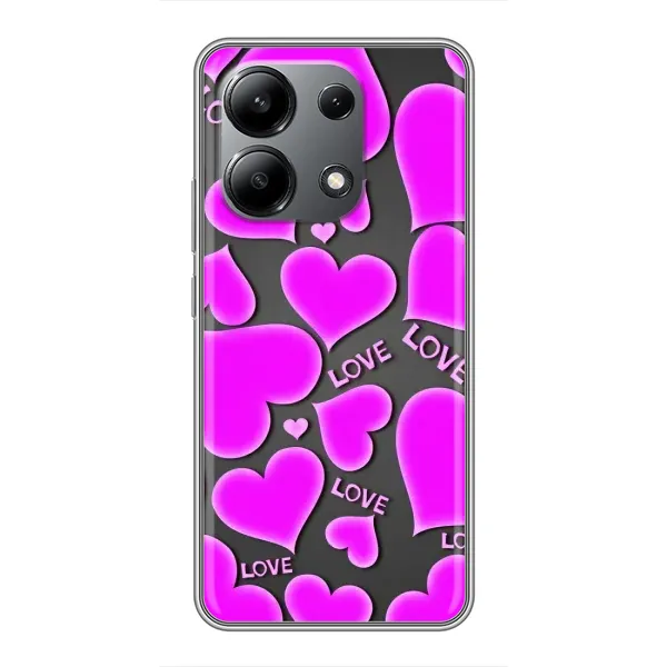 Чохол з принтом «Pink hearts» для Xiaomi Redmi Note 13 (4G)