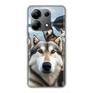 Чехол с Хаски для Xiaomi Redmi Note 13 (4G) - (AlphaPrint) (Селфи ХАски)