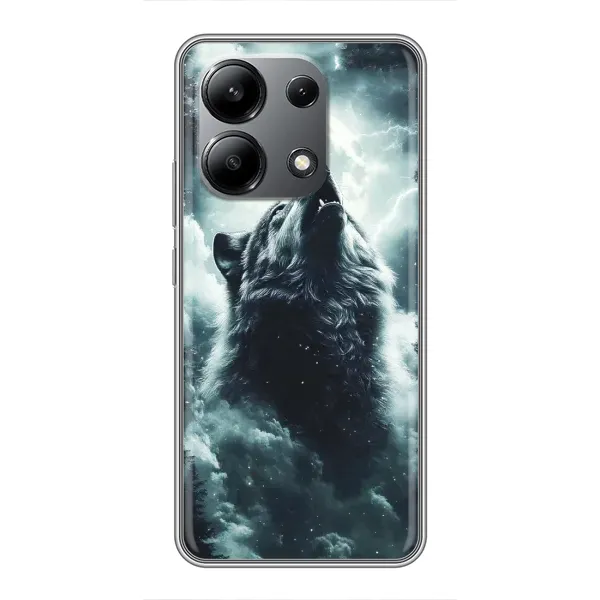 Чехол с принтом «Волк в облаках» для Xiaomi Redmi Note 13 (4G)