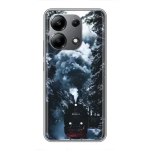 Новогодние, Праздничные Чехлы для Xiaomi Redmi Note 13 (4G) - 2024 год (Зимний поезд)