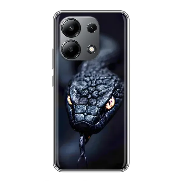 Чехол с принтом «Черная змея» для Xiaomi Redmi Note 13 (4G)