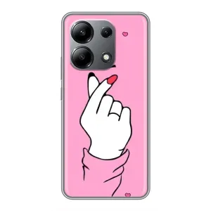 Чехол с принтом для Xiaomi Redmi Note 13 (4G) (AlphaPrint - Знак сердечка) (Знак Love)