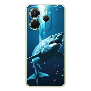 Чехол с картинкой «Хищники» для Xiaomi Redmi Note 14 4G (Global) (Акула под водой)