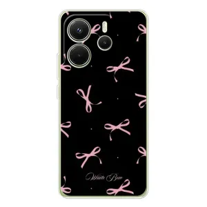 Чехол с бантиками на Xiaomi Redmi Note 14 4G (Глобальная версия) (Банты на черном)