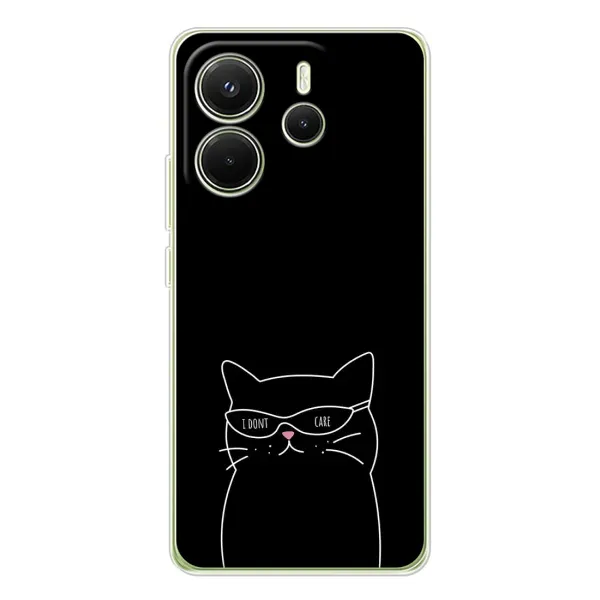 Чехол с принтом «Равнодушный кот» для Xiaomi Redmi Note 14 4G (Global)