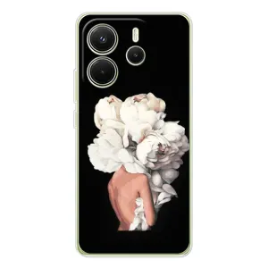 Чехлы (ART) Цветы на Xiaomi Redmi Note 14 4G (Global version) (VPrint) (Белые цветы)