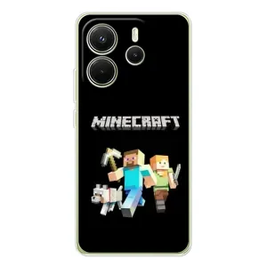 Чехол Майнкрафт на Xiaomi Redmi Note 14 4G (Global version) (AlphaPrint) Minecraft (герои Minecraft)