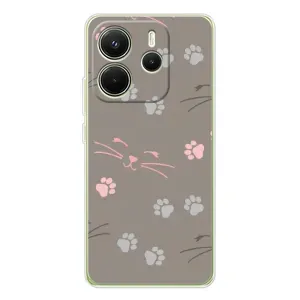 Чехол с принтом «Лапы и усы» для Xiaomi Redmi Note 14 4G (Global)