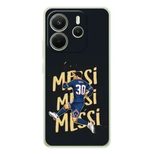 Чехлы для Xiaomi Redmi Note 14 4G (Global version) (Leo чемпион) (AlphaPrint) (Messi ПСЖ)
