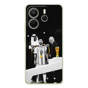 Чехлы для Xiaomi Redmi Note 14 4G (Global version) (Leo чемпион) (AlphaPrint) (Месси в накидке)