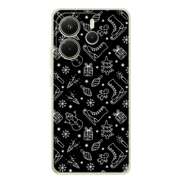 Чехол с принтом «Новогодний фон» для Xiaomi Redmi Note 14 4G (Global)