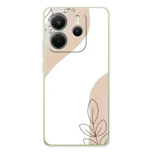 Силиконовый чехол с принтом в цветах на Xiaomi Redmi Note 14 4G (Global version) (Нюдовая веточка абстракция)