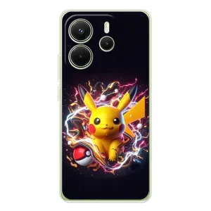 Чехол с принтом «Пикачу с мячом» для Xiaomi Redmi Note 14 4G (Global)