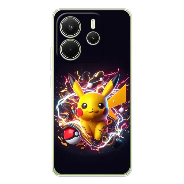 Чехол с принтом «Пикачу с мячом» для Xiaomi Redmi Note 14 4G (Global)