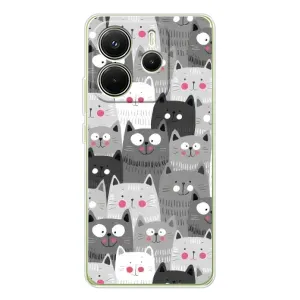 Чехлы с Котиками для Xiaomi Redmi Note 14 4G (Global version) (VPrint) (Рисованные котики)