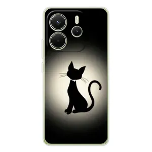 Чехол с принтом для Xiaomi Redmi Note 14 4G (Global version) (AlphaPrint) Модные коты (Силуэт котика)