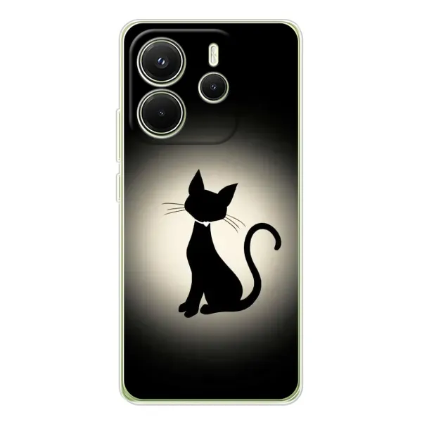 Чехол с принтом «Силуэт котика» для Xiaomi Redmi Note 14 4G (Global)