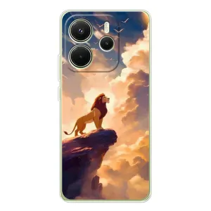 Чехол Король лев на Xiaomi Redmi Note 14 4G (Глобальная версия) (Симба на скале)