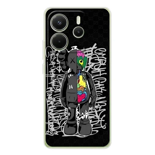 Чехол с принтом «Стиль Bearbrick» для Xiaomi Redmi Note 14 4G (Global)