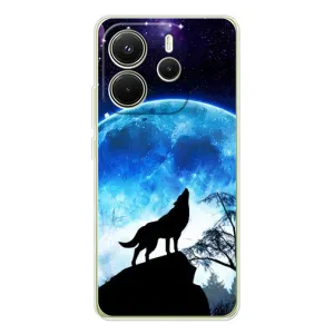 Захисні чохли для Шіаомі Редмі Ноут 14 4G (Глобальна версія) (AlphaPrint) (ХІТ продаж) ВОВК (Вовк на місяць)