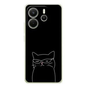 Чехол с рисунком кот на Xiaomi Redmi Note 14 4G (Равнодушный кот)