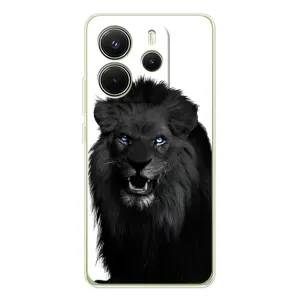 Чехлы с картинками животных Xiaomi Redmi Note 14 4G (Черный ЛЕВ)