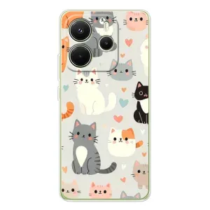 Чехол с рисунком кот на Xiaomi Redmi Note 14 4G (Коллаж котов)