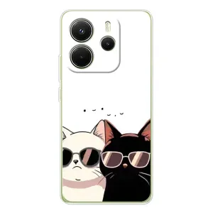 Чехол с рисунком кот на Xiaomi Redmi Note 14 4G (Коты в очках)