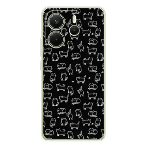 Чехол с принтом для Xiaomi Redmi Note 14 4G (AlphaPrint) Модные коты (Меленькие котики)