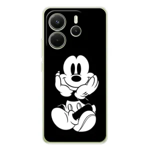 Эксклюзивный чехол для Xiaomi Redmi Note 14 4G (AlphaPrint - Мультяшные) (Микки на черном)