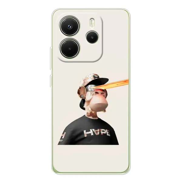 Чохол з принтом «мавпа NFT в окулярах» для Xiaomi Redmi Note 14 4G (EU)