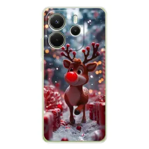 Яркий чехол для Xiaomi Redmi Note 14 4G (EU) с Зимними Оленятами (Олень среди подарков)