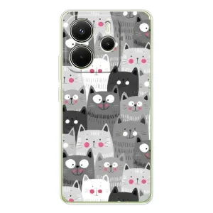 Чехлы с Котиками для Xiaomi Redmi Note 14 4G (VPrint) (Рисованные котики)