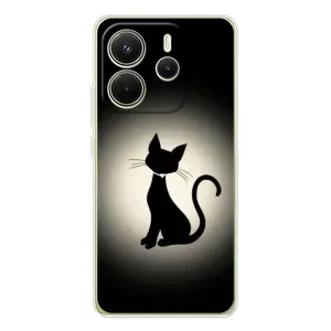 Чехол с принтом для Xiaomi Redmi Note 14 4G (AlphaPrint) Модные коты (Силуэт котика)