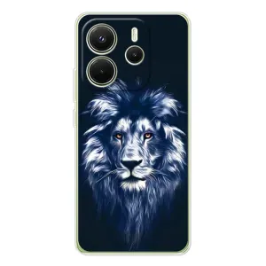 Чехол со Львом для Xiaomi Redmi Note 14 4G (VPrint) (Синий Лев)