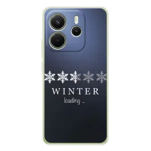 Зимние Чехлы для Редми Ноут 14 4Джи - прозрачный фон (Winter loading)